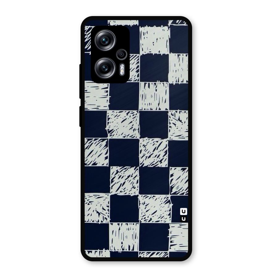 Sketchy Check Design Metal Back Case for Redmi K50i