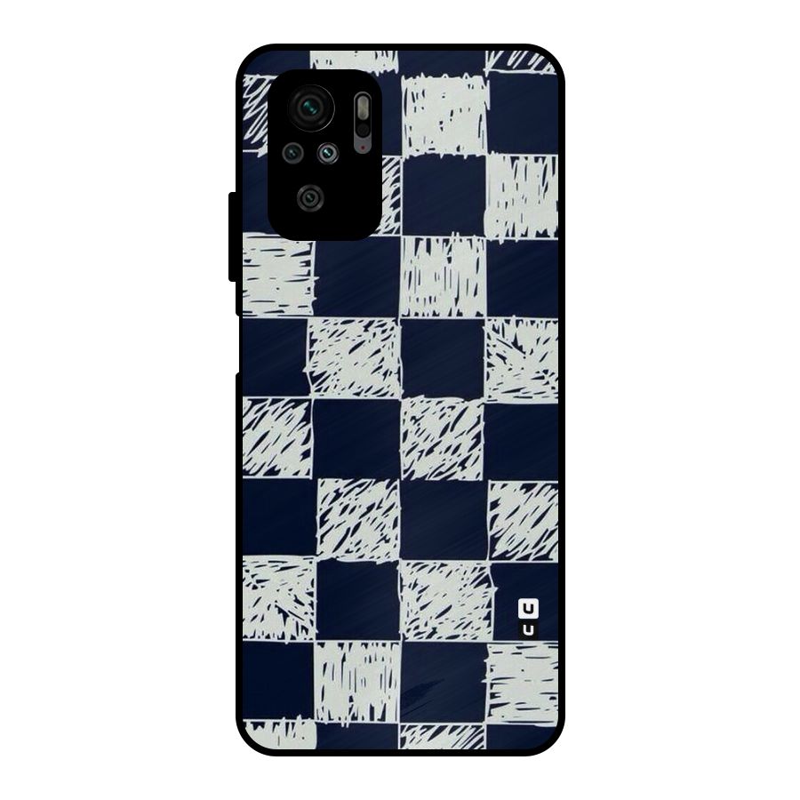 Sketchy Check Design Metal Back Case for Redmi Note 10S