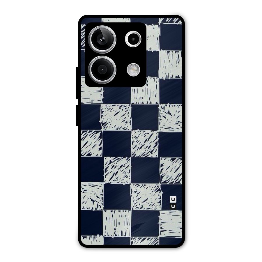 Sketchy Check Design Metal Back Case for Redmi Note 13 5G