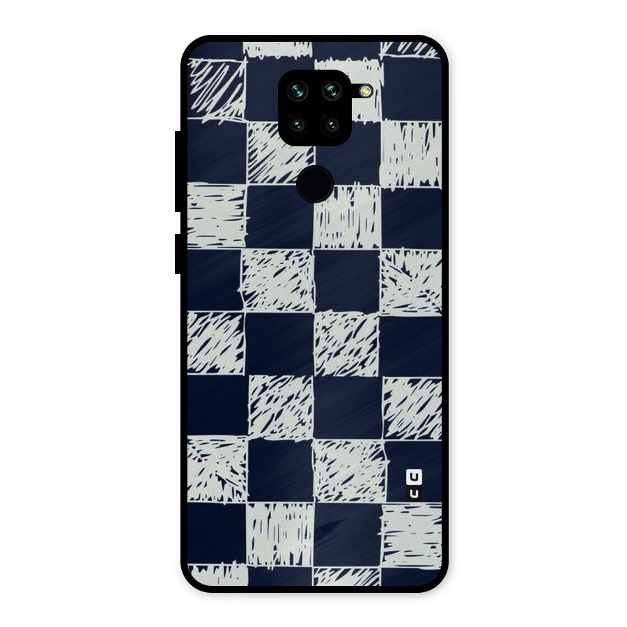 Sketchy Check Design Metal Back Case for Redmi Note 9