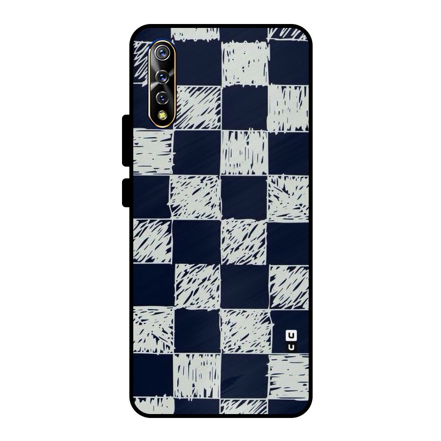 Sketchy Check Design Metal Back Case for Vivo S1