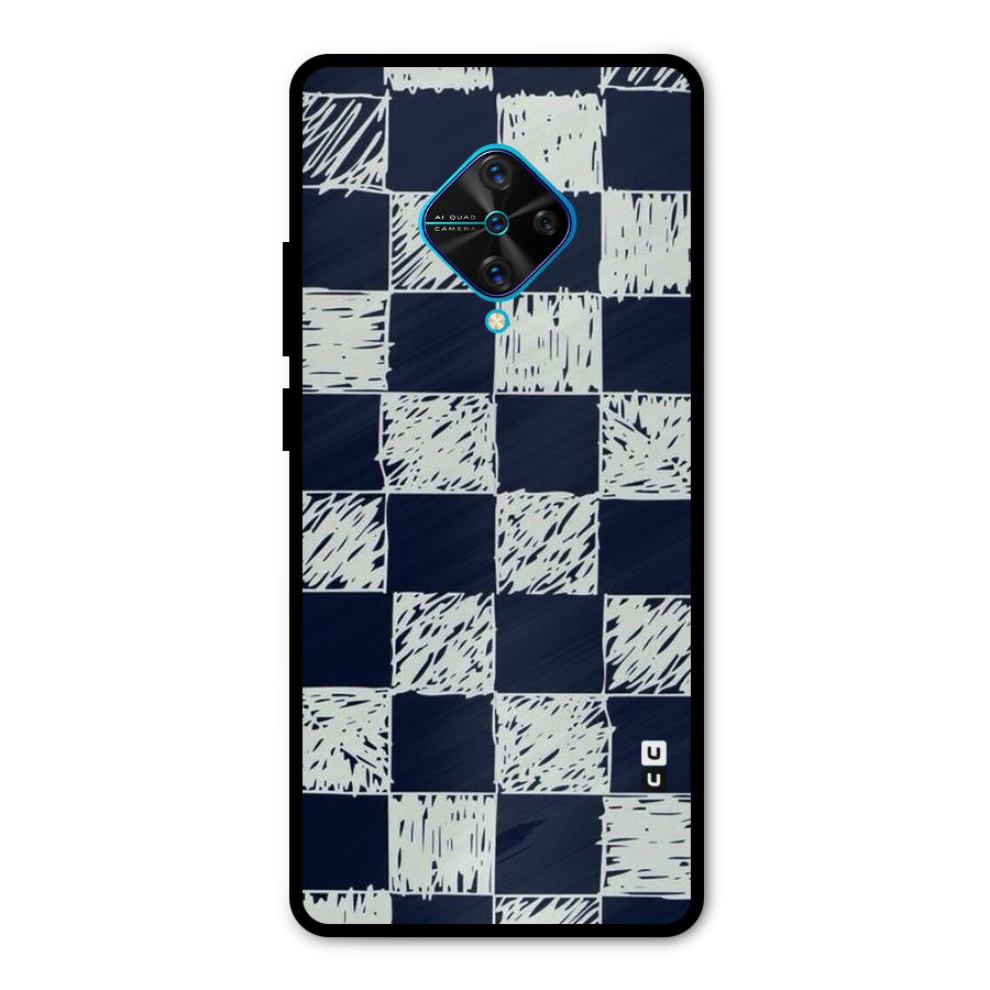 Sketchy Check Design Metal Back Case for Vivo S1 Pro