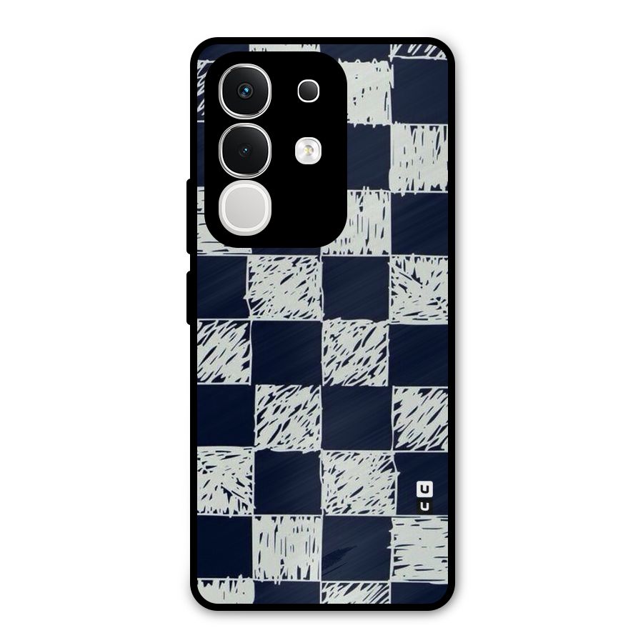 Sketchy Check Design Metal Back Case for Vivo T4x