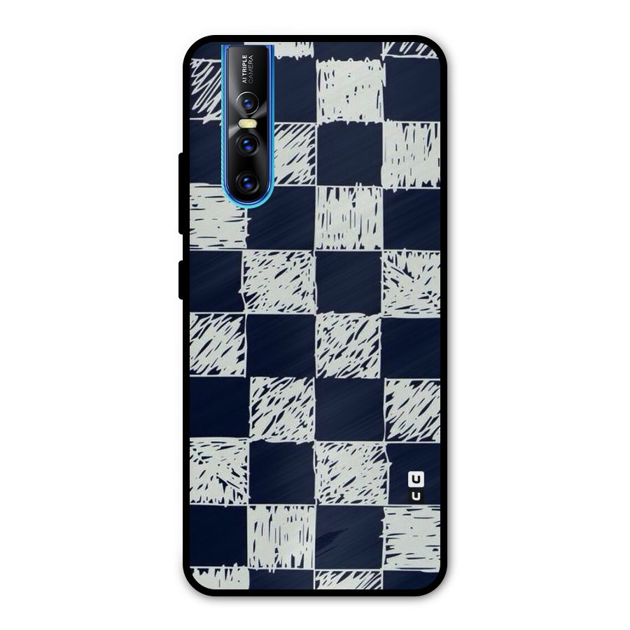 Sketchy Check Design Metal Back Case for Vivo V15 Pro