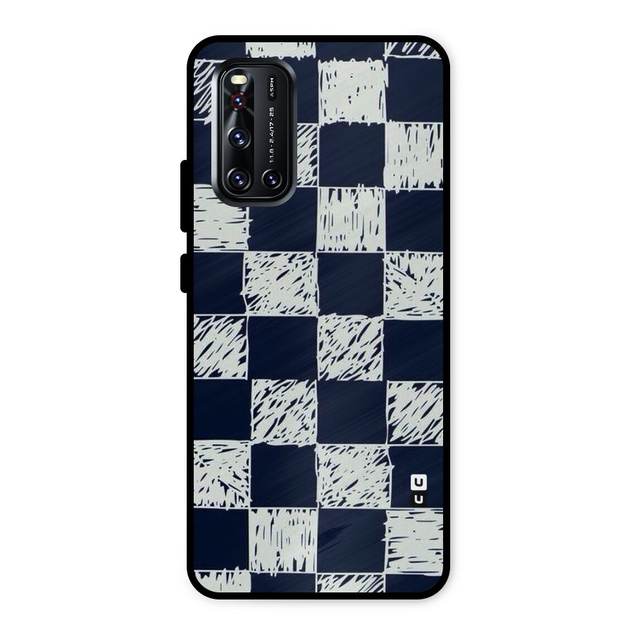 Sketchy Check Design Metal Back Case for Vivo V19