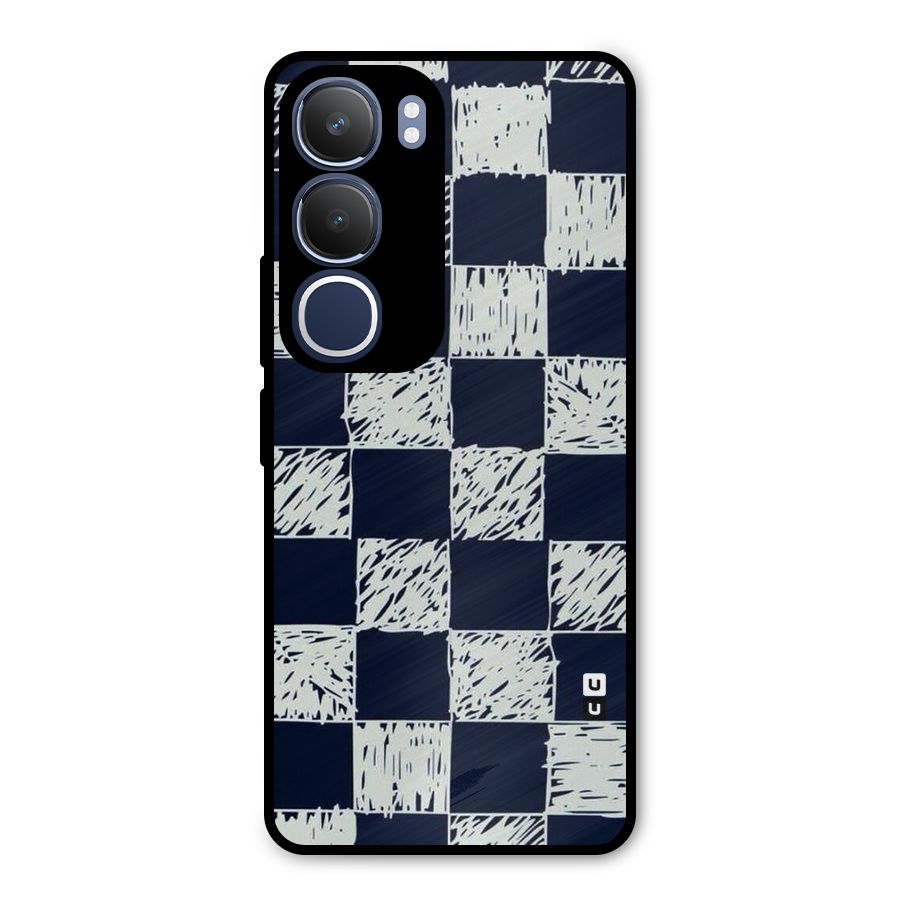 Sketchy Check Design Metal Back Case for Vivo Y29