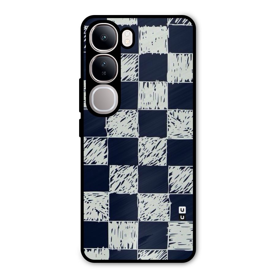 Sketchy Check Design Metal Back Case for Vivo Y300