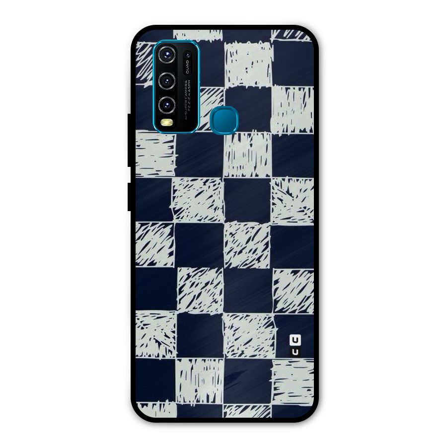 Sketchy Check Design Metal Back Case for Vivo Y50