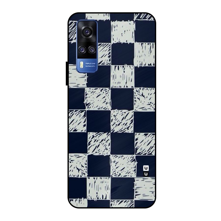 Sketchy Check Design Metal Back Case for Vivo Y51