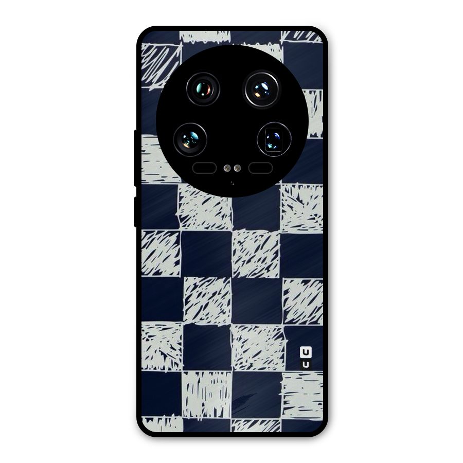Sketchy Check Design Metal Back Case for Xiaomi 14 Ultra