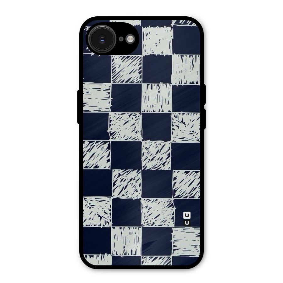 Sketchy Check Design Metal Back Case for iPhone 16e