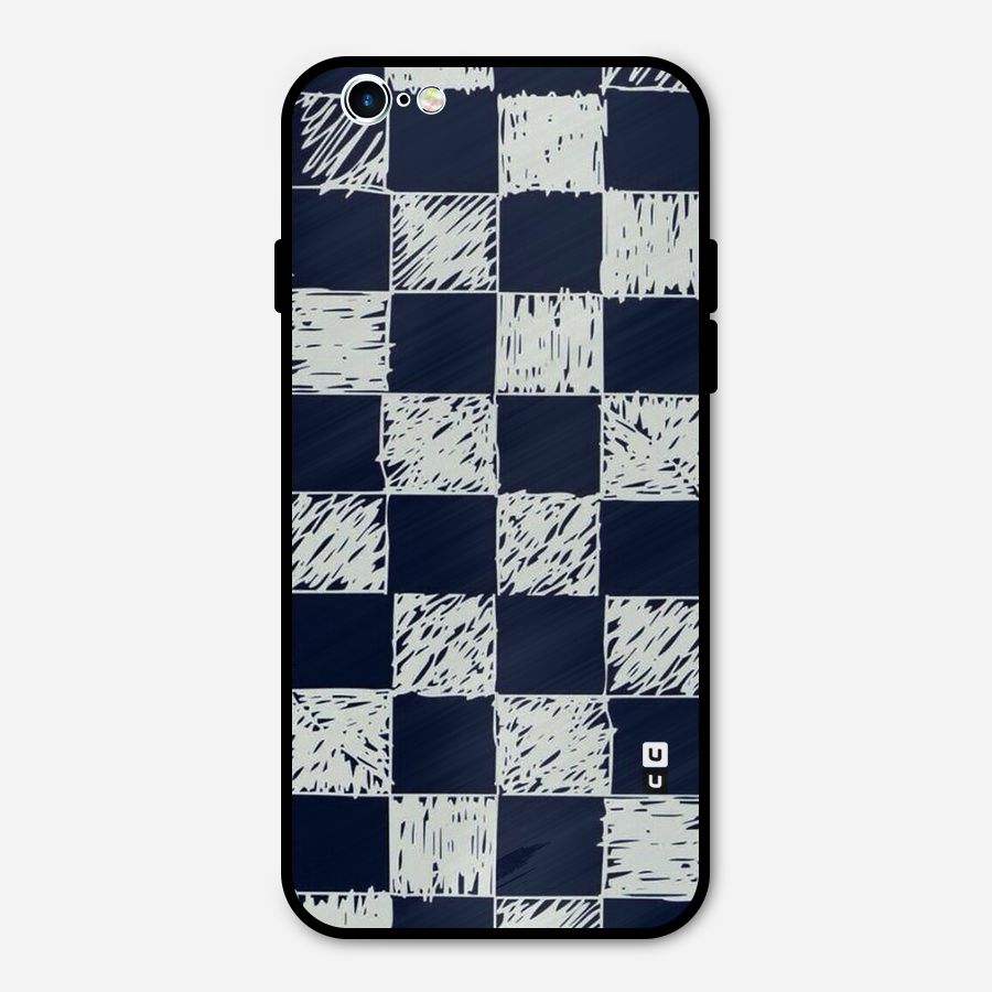 Sketchy Check Design Metal Back Case for iPhone 6 6s