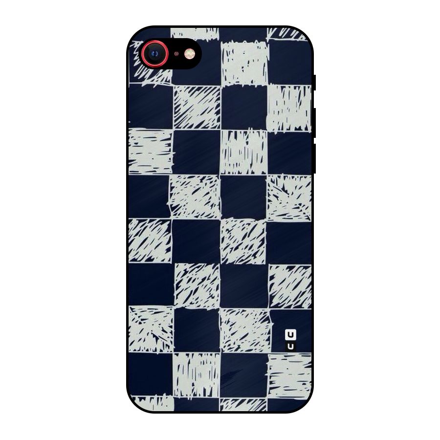Sketchy Check Design Metal Back Case for iPhone 7