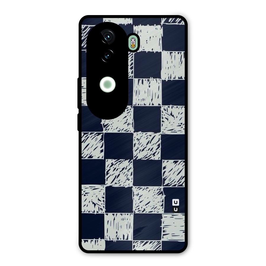 Sketchy Check Design Metal Back Case for iQOO Z9s