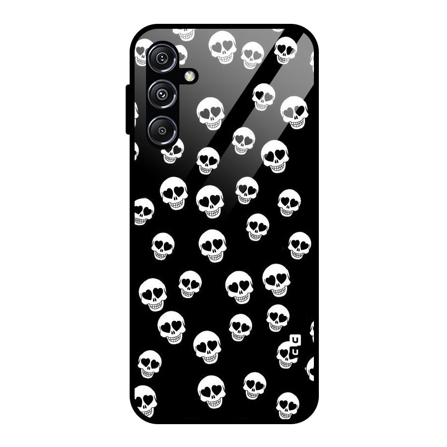 Skull Heart Glass Back Case for Galaxy M34 5G