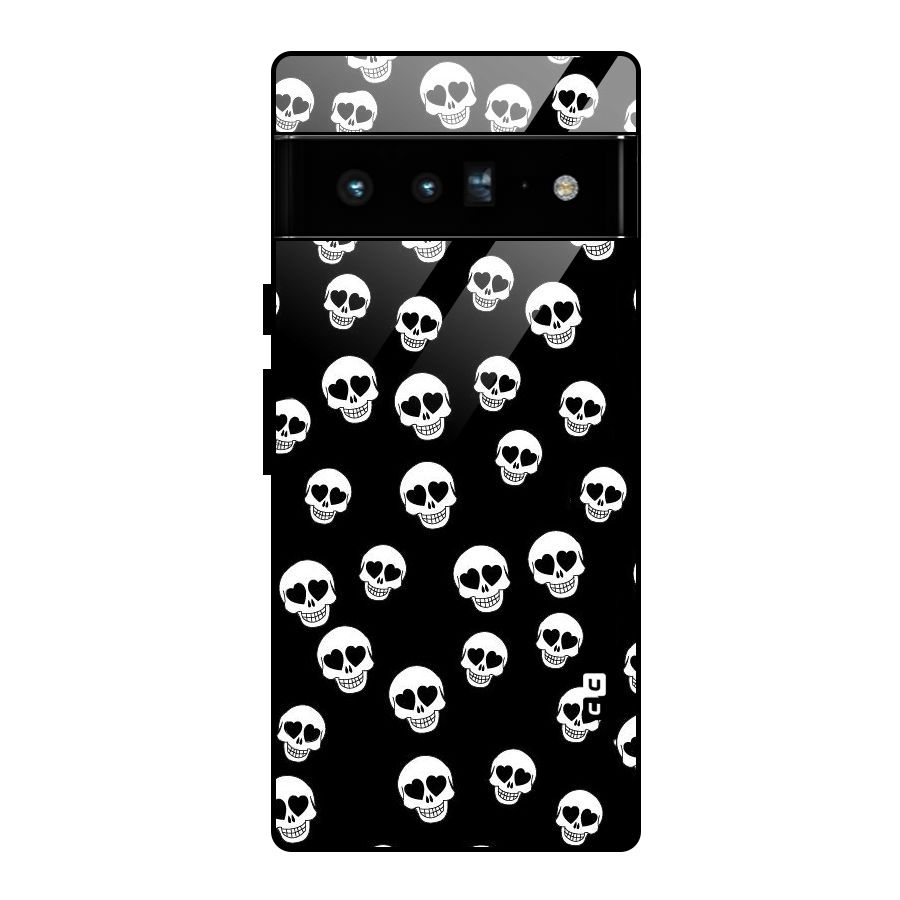 Skull Heart Glass Back Case for Google Pixel 6 Pro