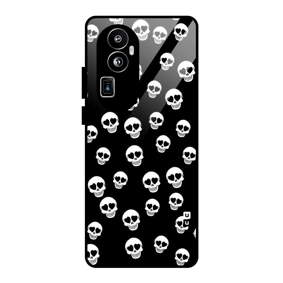 Skull Heart Glass Back Case for Oppo Reno10 Pro Plus