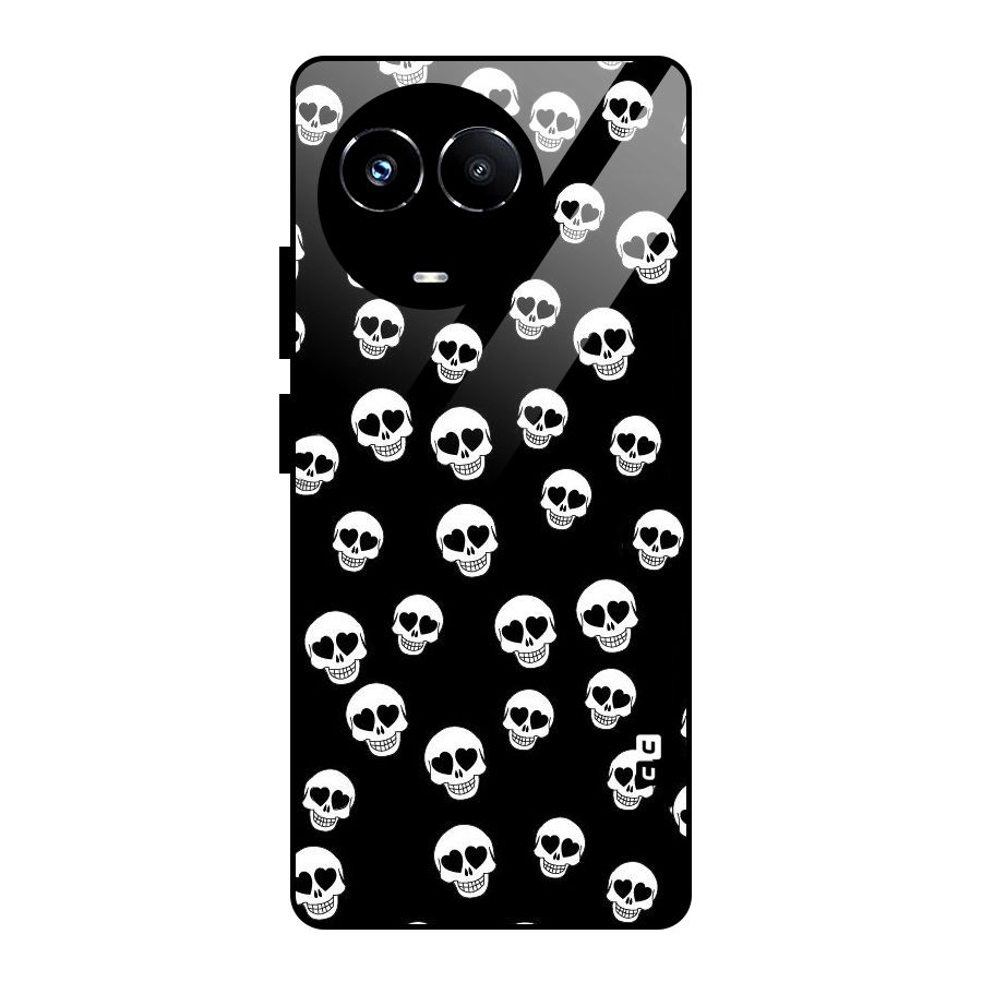 Skull Heart Glass Back Case for Realme 11X