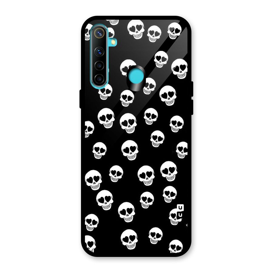 Skull Heart Glass Back Case for Realme 5i