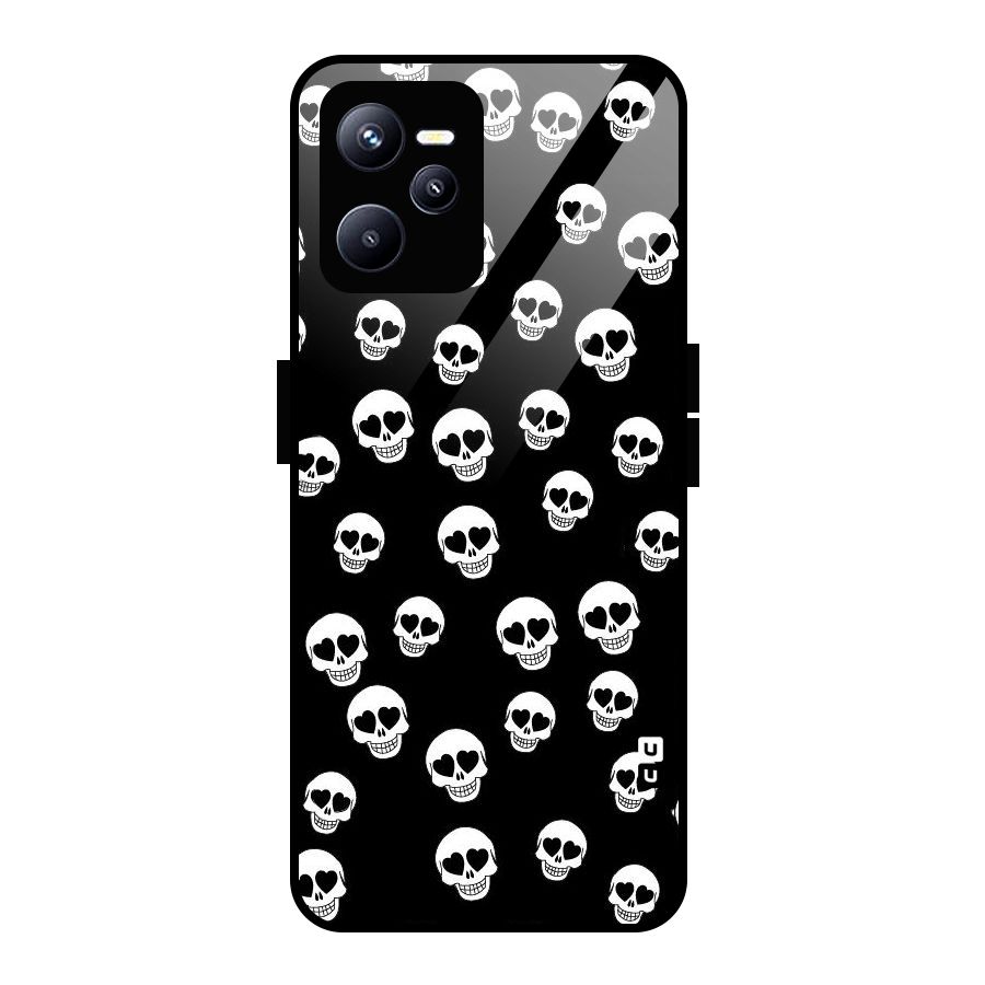 Skull Heart Glass Back Case for Realme C35