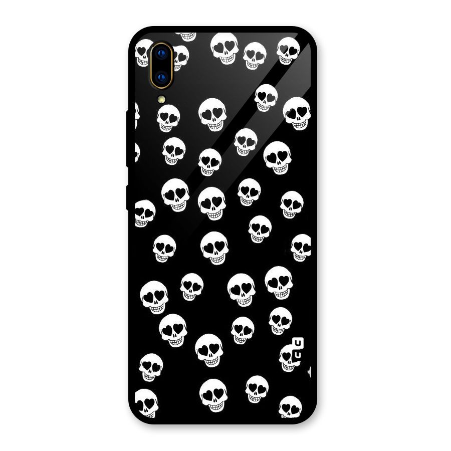 Skull Heart Glass Back Case for Vivo V11 Pro