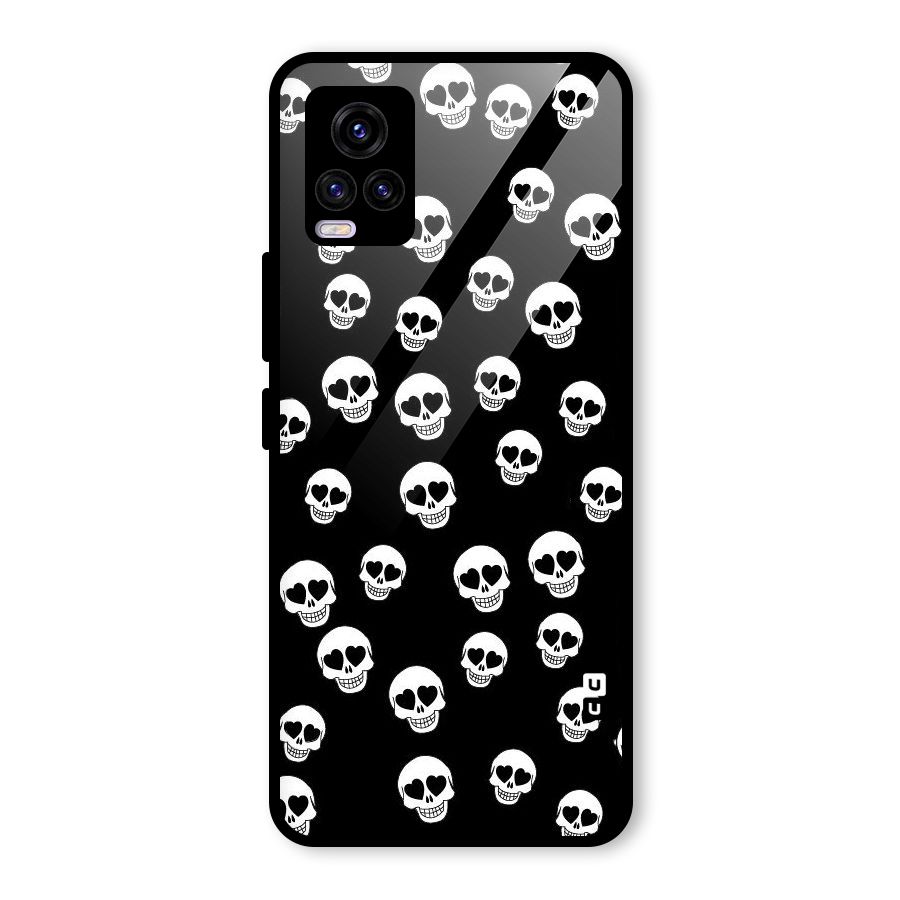 Skull Heart Glass Back Case for Vivo V20 2021