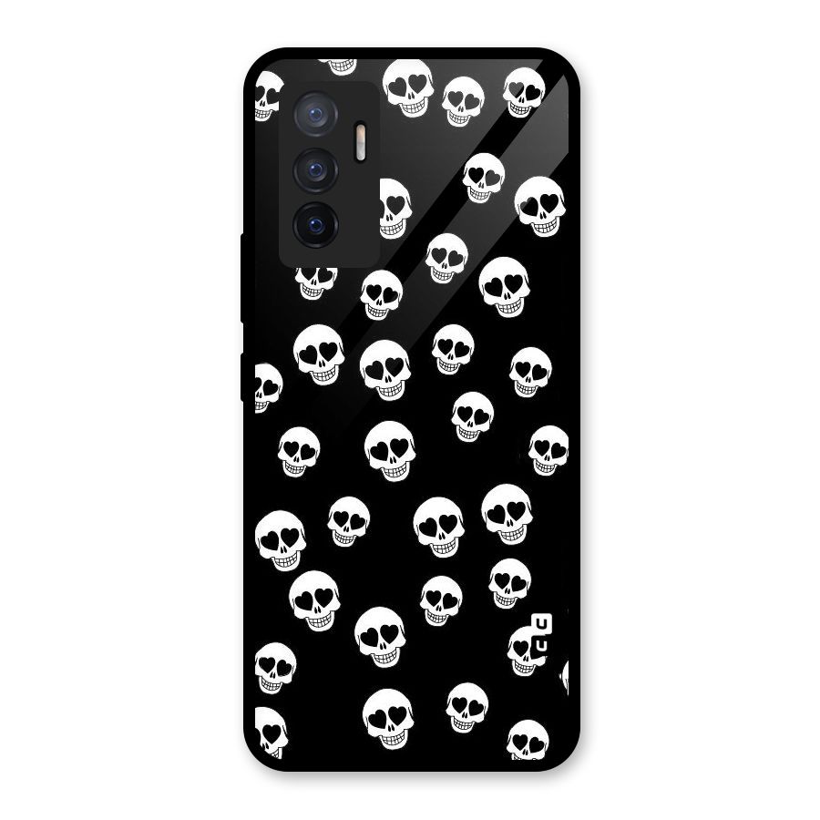 Skull Heart Glass Back Case for Vivo V23e