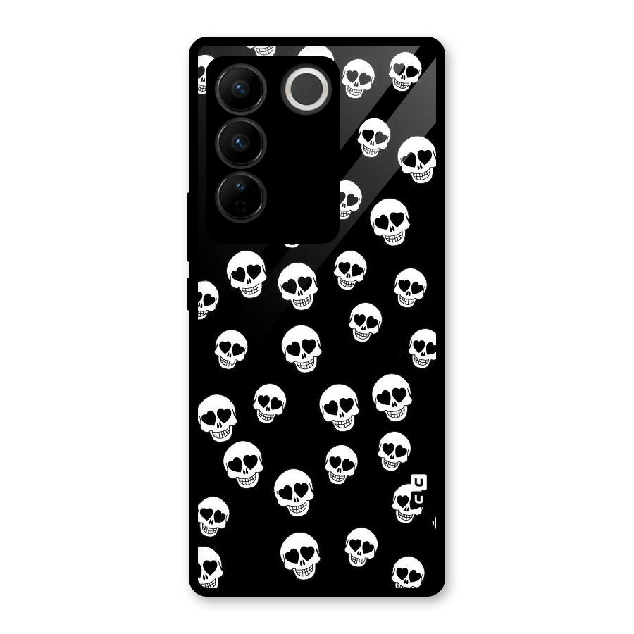 Skull Heart Glass Back Case for Vivo V27