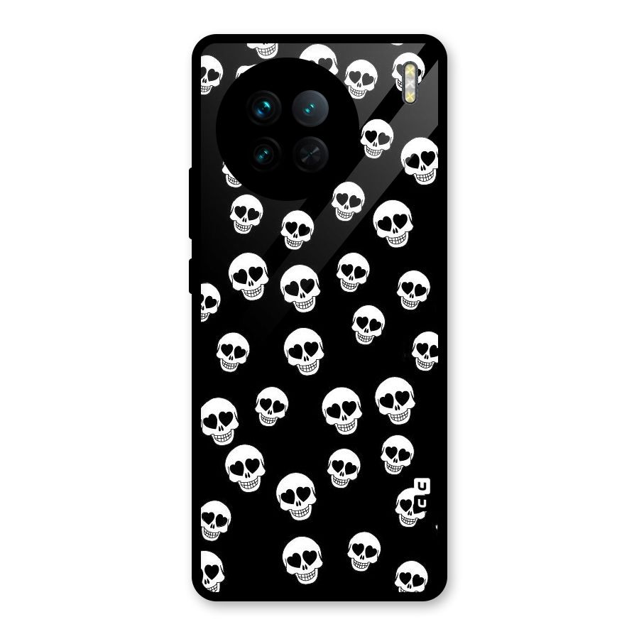 Skull Heart Glass Back Case for Vivo X90