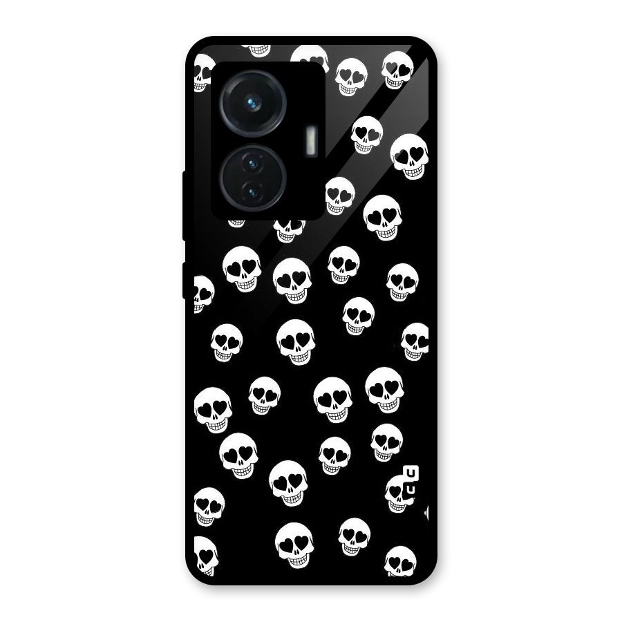 Skull Heart Glass Back Case for iQOO Z6 44W