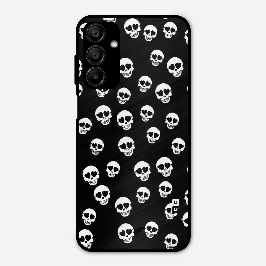 Skull Heart Metal Back Case for Galaxy A15 5G