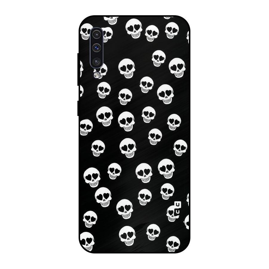 Skull Heart Metal Back Case for Galaxy A30s