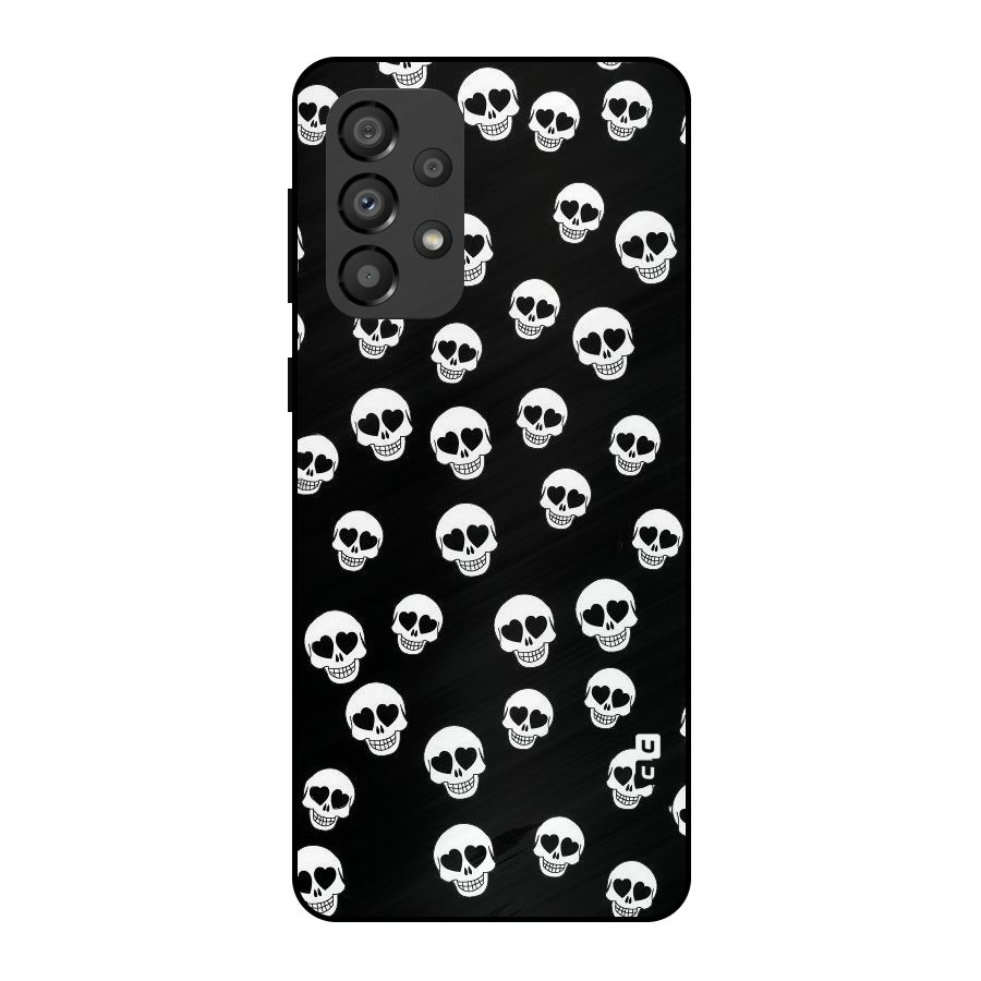 Skull Heart Metal Back Case for Galaxy A33 5G