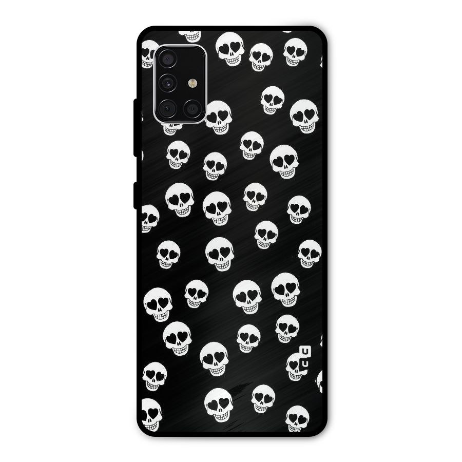 Skull Heart Metal Back Case for Galaxy A51