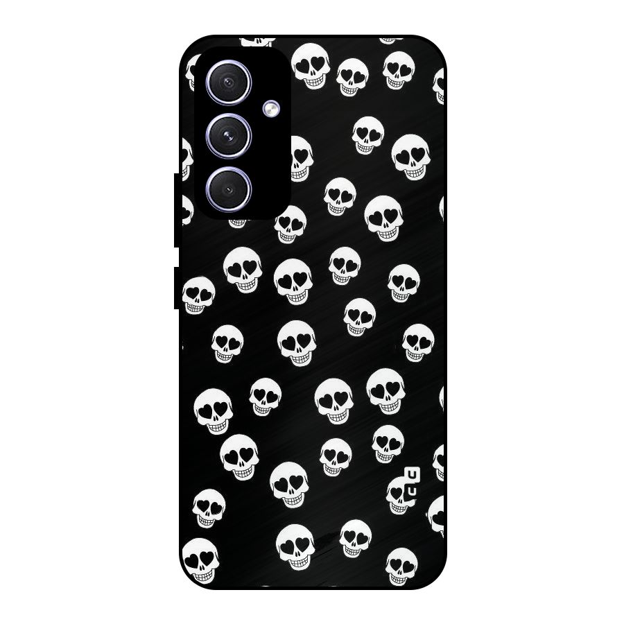 Skull Heart Metal Back Case for Galaxy A54