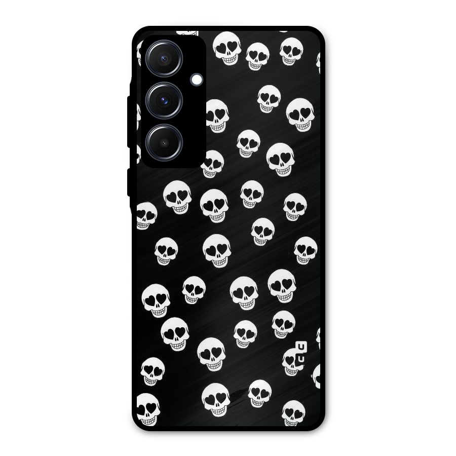 Skull Heart Metal Back Case for Galaxy A55