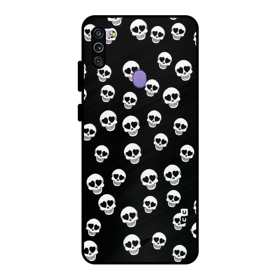 Skull Heart Metal Back Case for Galaxy M11