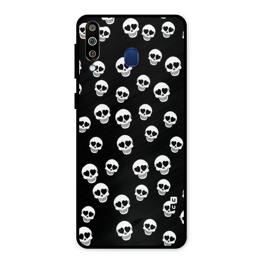 Skull Heart Metal Back Case for Galaxy M30