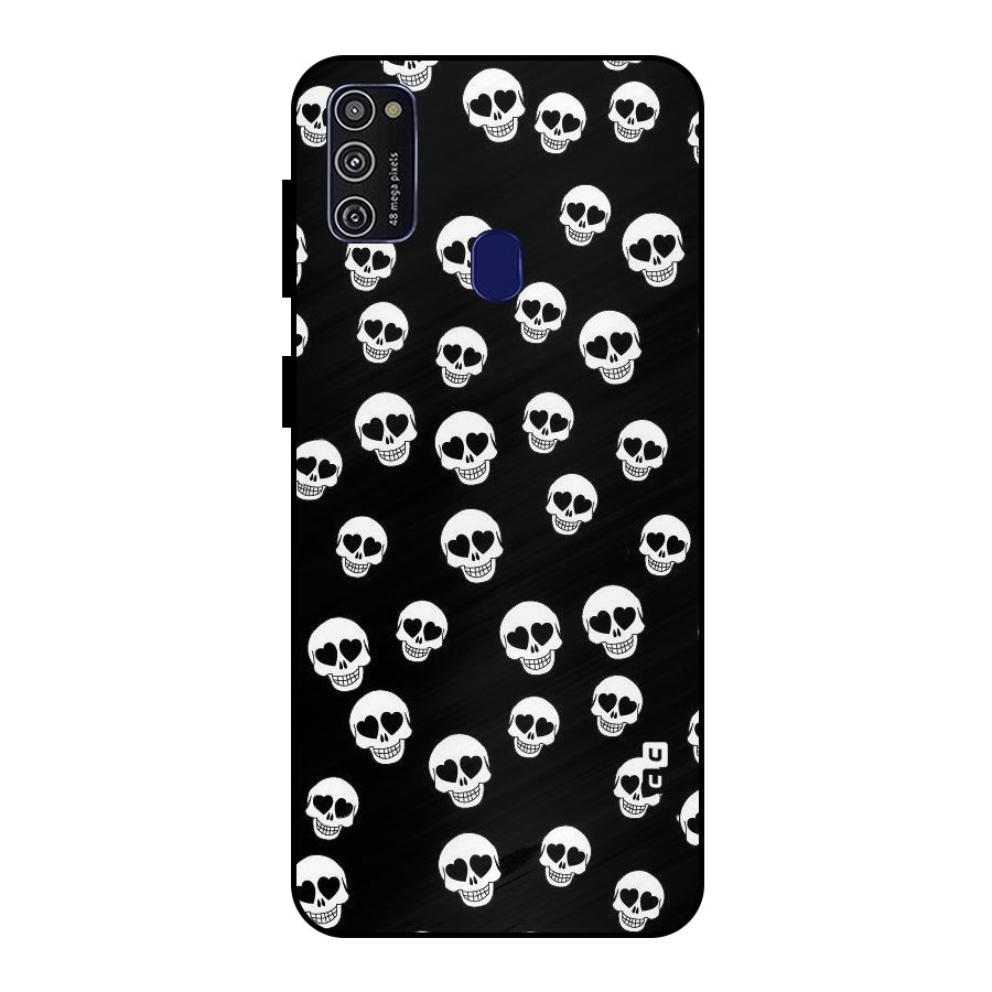 Skull Heart Metal Back Case for Galaxy M30s