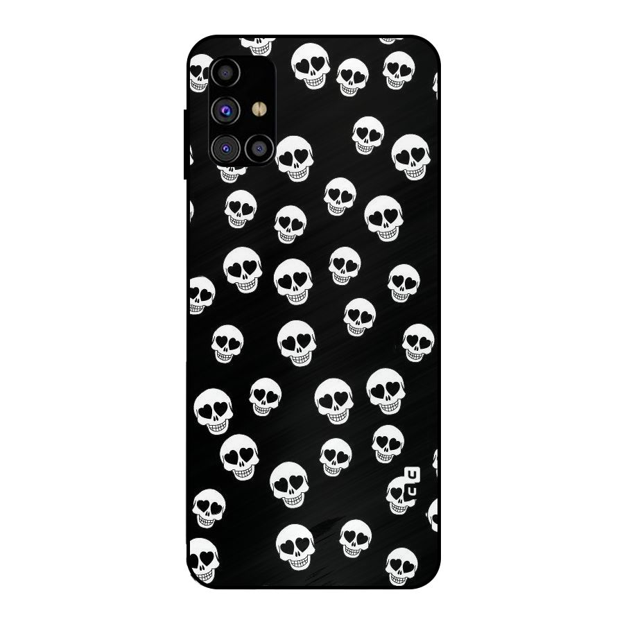 Skull Heart Metal Back Case for Galaxy M31s