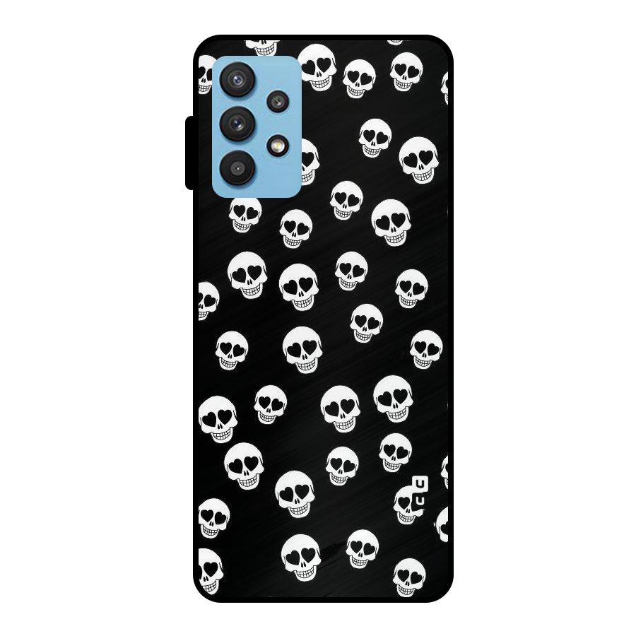 Skull Heart Metal Back Case for Galaxy M32 5G