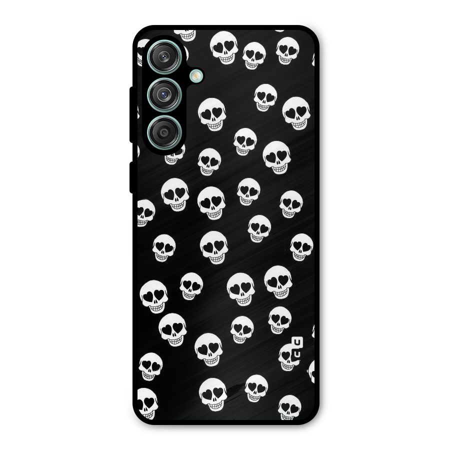Skull Heart Metal Back Case for Galaxy M55 5G