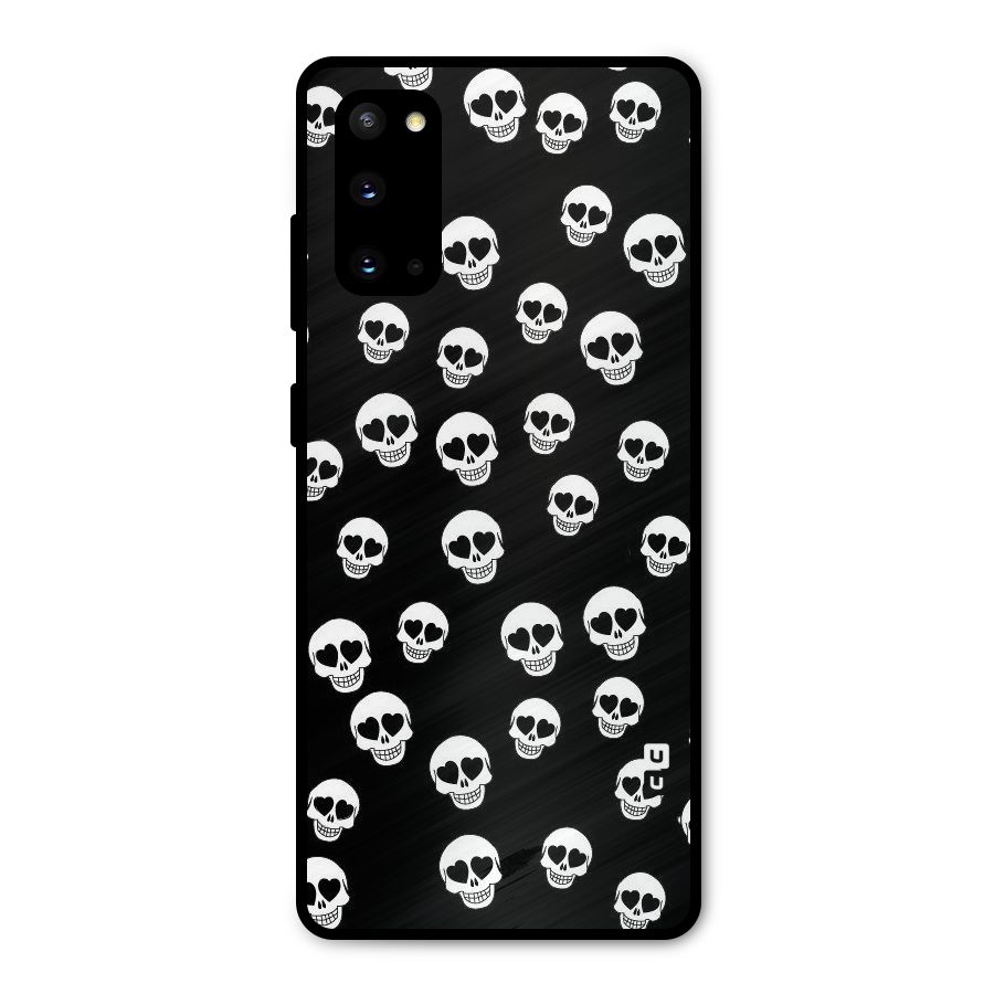 Skull Heart Metal Back Case for Galaxy S20