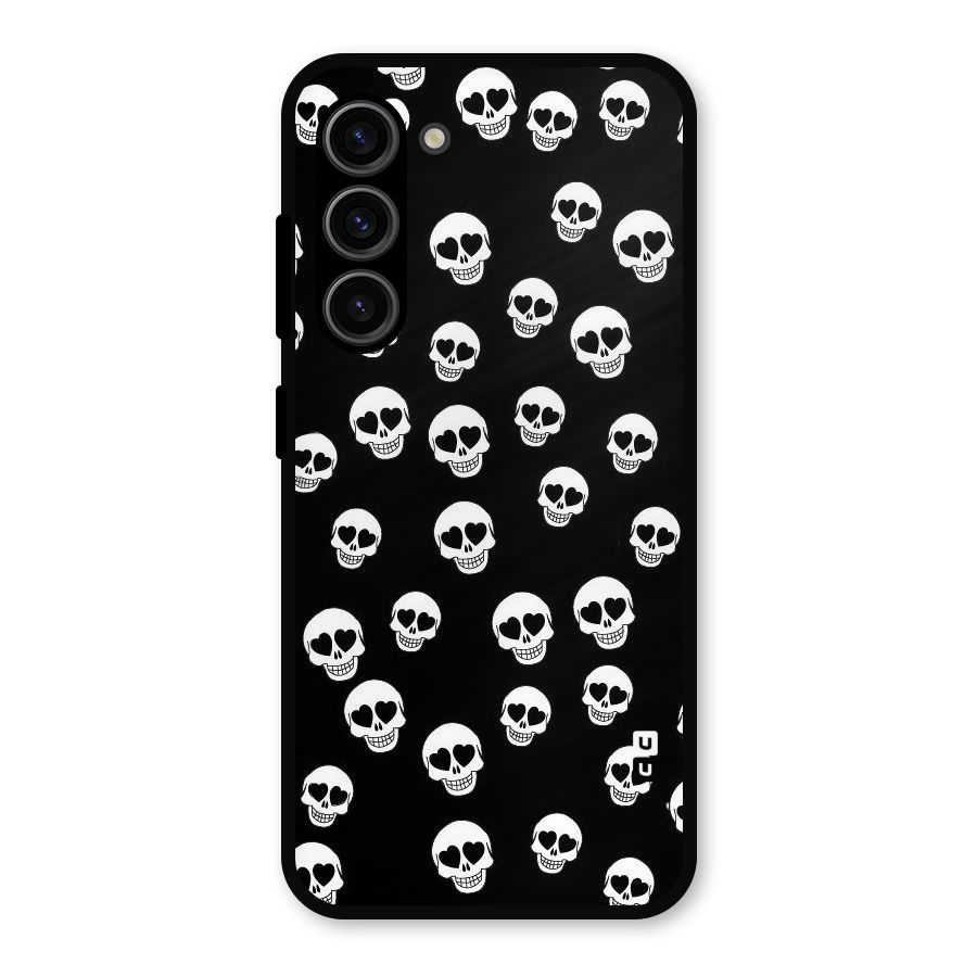 Skull Heart Metal Back Case for Galaxy S23
