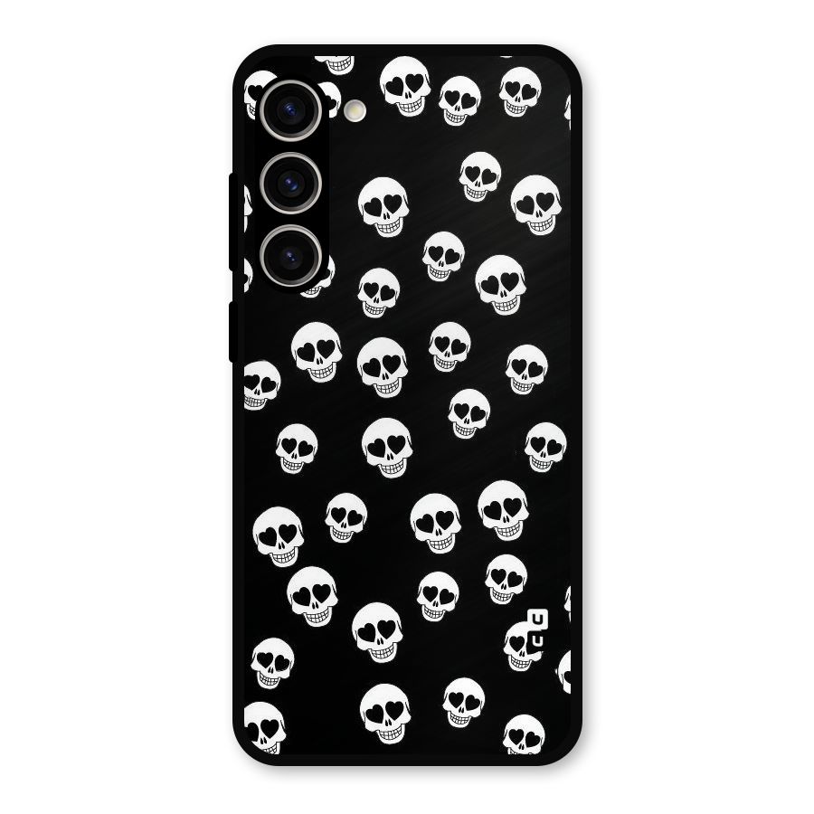 Skull Heart Metal Back Case for Galaxy S23 Plus