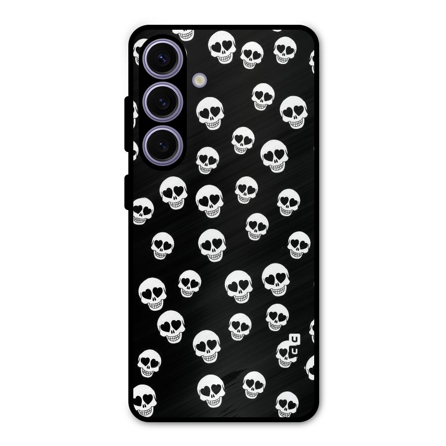 Skull Heart Metal Back Case for Galaxy S24