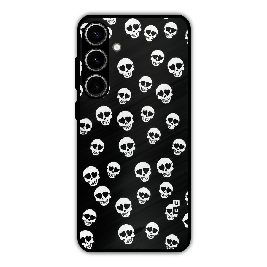 Skull Heart Metal Back Case for Galaxy S24 Plus