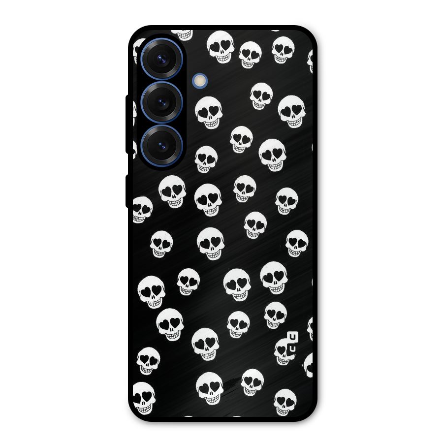 Skull Heart Metal Back Case for Galaxy S25