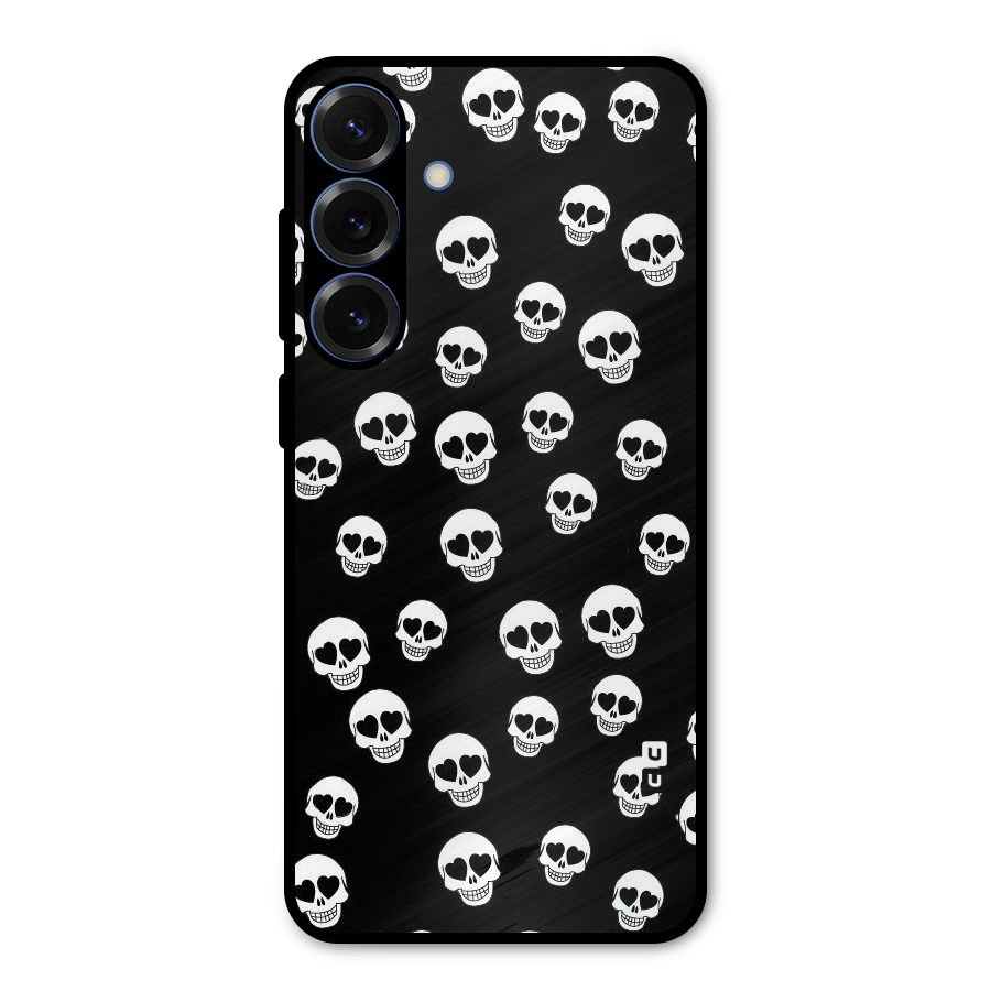 Skull Heart Metal Back Case for Galaxy S25 Plus
