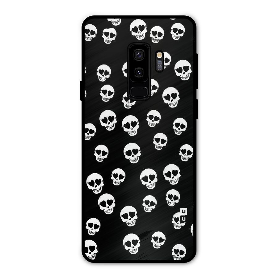 Skull Heart Metal Back Case for Galaxy S9 Plus